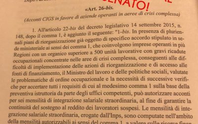 REDDITO. CAMPAGNA E RUSSO: OK A EMENDAMENTO SU CIGS È IMPEGNO MANTENUTO