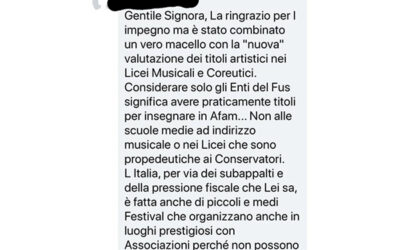 Valutazione dei titoli artistici: il lavoro dei musicisti deve essere sempre retribuito