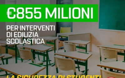 Quasi 900 milioni per interventi di edilizia scolastica