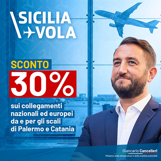 Cancelleri: varata la legge per riconoscere tariffe sociali per i voli da e per la Sicilia